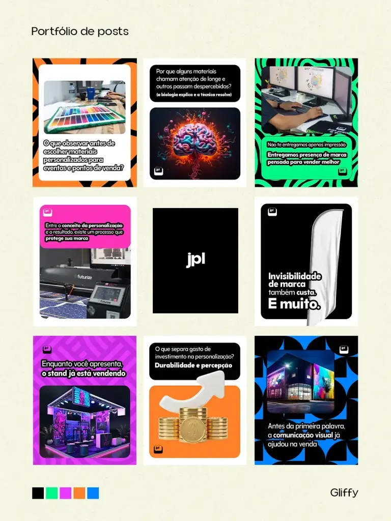 Portfólio de posts desenvolvidos pela Gliffy para Jpl